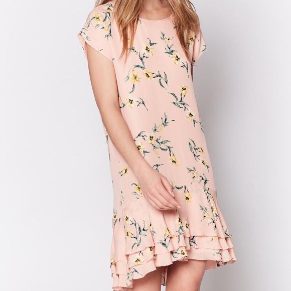 Joie Dresses & Skirts - Joie Pink Floral Coreen Short Sleeve Silk Dress
